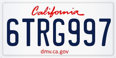 CA license plate 6TRG997