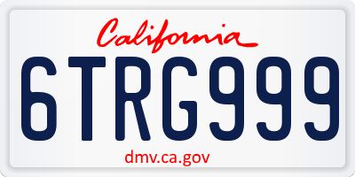 CA license plate 6TRG999