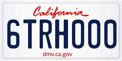 CA license plate 6TRH000