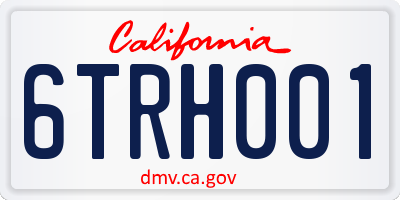 CA license plate 6TRH001