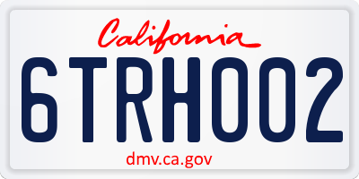 CA license plate 6TRH002