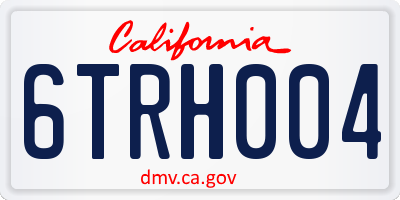 CA license plate 6TRH004