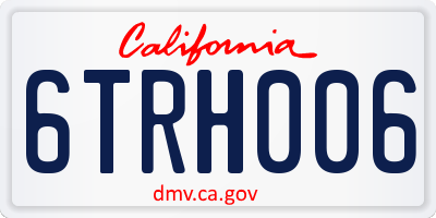 CA license plate 6TRH006