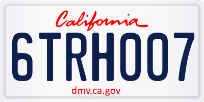 CA license plate 6TRH007