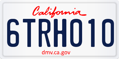 CA license plate 6TRH010