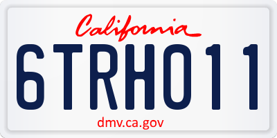 CA license plate 6TRH011