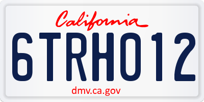 CA license plate 6TRH012