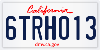 CA license plate 6TRH013