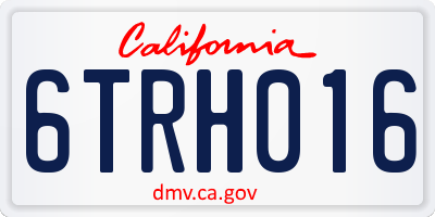 CA license plate 6TRH016