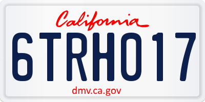 CA license plate 6TRH017