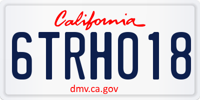 CA license plate 6TRH018