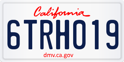CA license plate 6TRH019