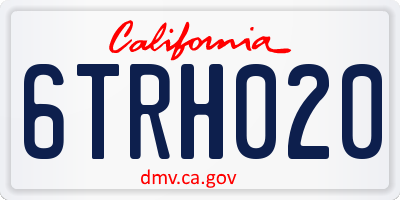 CA license plate 6TRH020