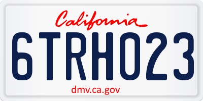 CA license plate 6TRH023