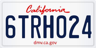 CA license plate 6TRH024