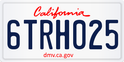 CA license plate 6TRH025