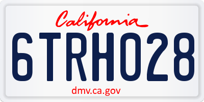 CA license plate 6TRH028
