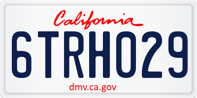 CA license plate 6TRH029