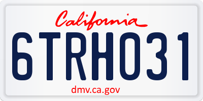 CA license plate 6TRH031