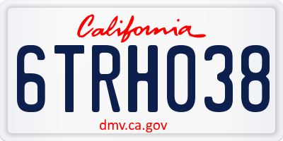 CA license plate 6TRH038