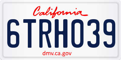 CA license plate 6TRH039
