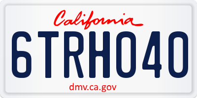 CA license plate 6TRH040