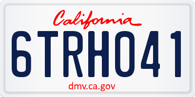 CA license plate 6TRH041