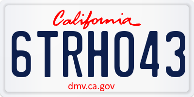 CA license plate 6TRH043