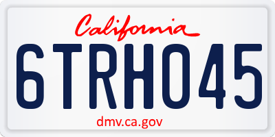 CA license plate 6TRH045