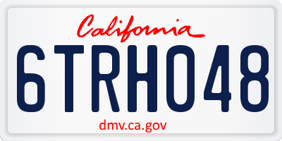CA license plate 6TRH048