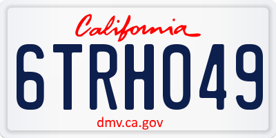 CA license plate 6TRH049