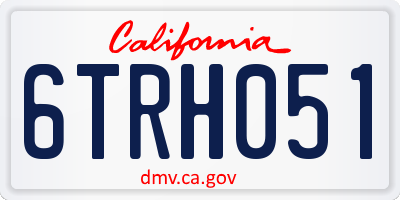 CA license plate 6TRH051