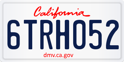 CA license plate 6TRH052