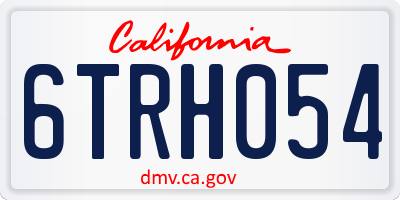 CA license plate 6TRH054