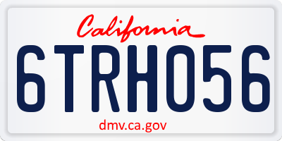 CA license plate 6TRH056