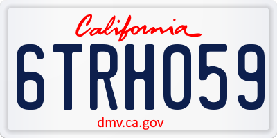 CA license plate 6TRH059