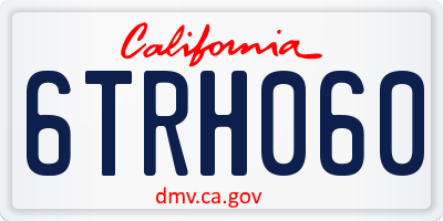 CA license plate 6TRH060