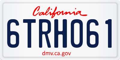 CA license plate 6TRH061