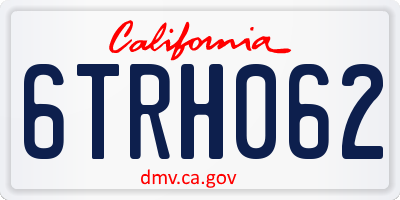 CA license plate 6TRH062