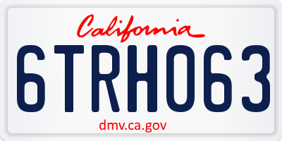 CA license plate 6TRH063