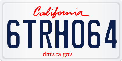 CA license plate 6TRH064
