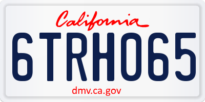 CA license plate 6TRH065