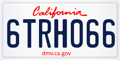 CA license plate 6TRH066