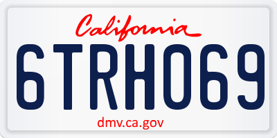 CA license plate 6TRH069
