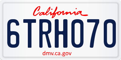 CA license plate 6TRH070