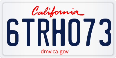 CA license plate 6TRH073