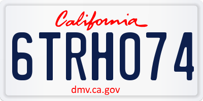 CA license plate 6TRH074