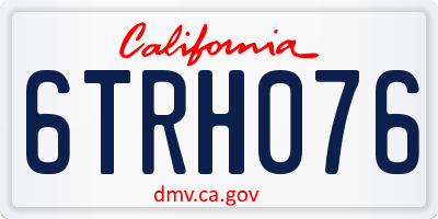 CA license plate 6TRH076