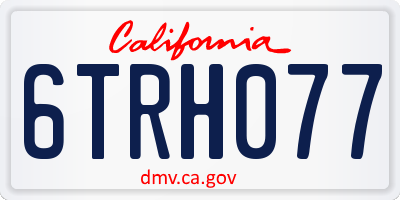 CA license plate 6TRH077