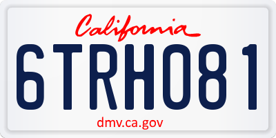 CA license plate 6TRH081